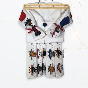 Sensei La Maison Du Cotton French Kitty Cat Kitten Print Dress Shaped Hand Towel